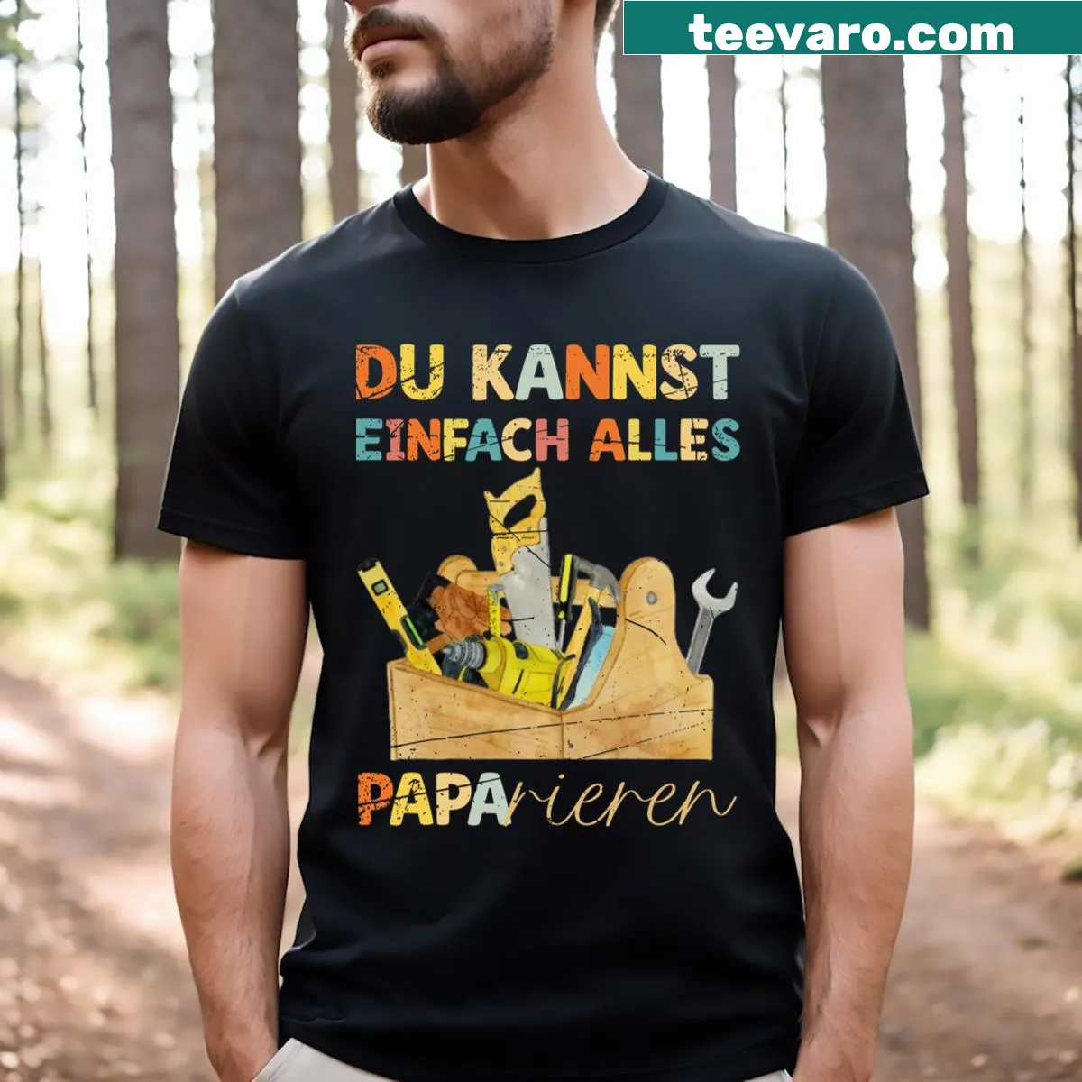 Funny Father's Day t-shirt with a playful saying — on a men's t-shirt