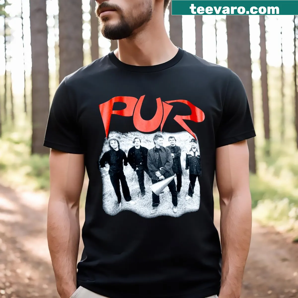 1996 Pur Band tribute t-shirt — on a men's t-shirt