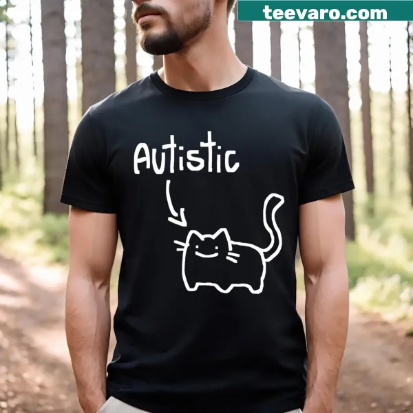 Autistic Cat T-shirt featuring a playful cat graphic and affirming text
