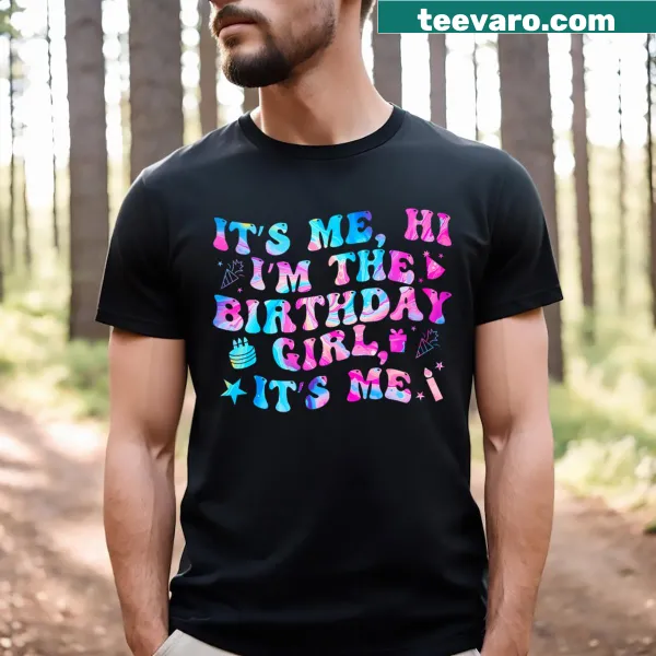 Cute cartoon birthday t-shirt for kids saying I'm the Birthday Girl