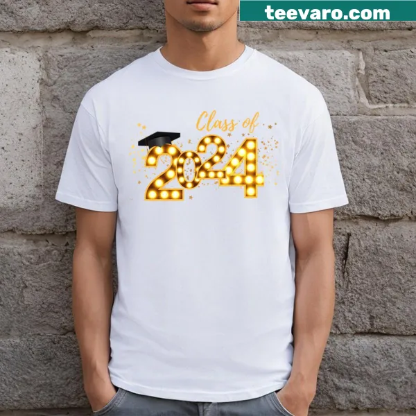 Playful Class Of 2024 graduate t-shirt with sticker design