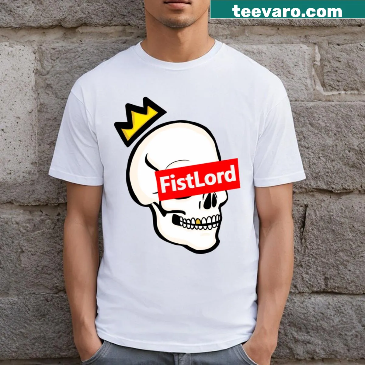 Edgy skull design on a classic t-shirt — on a men's t-shirt