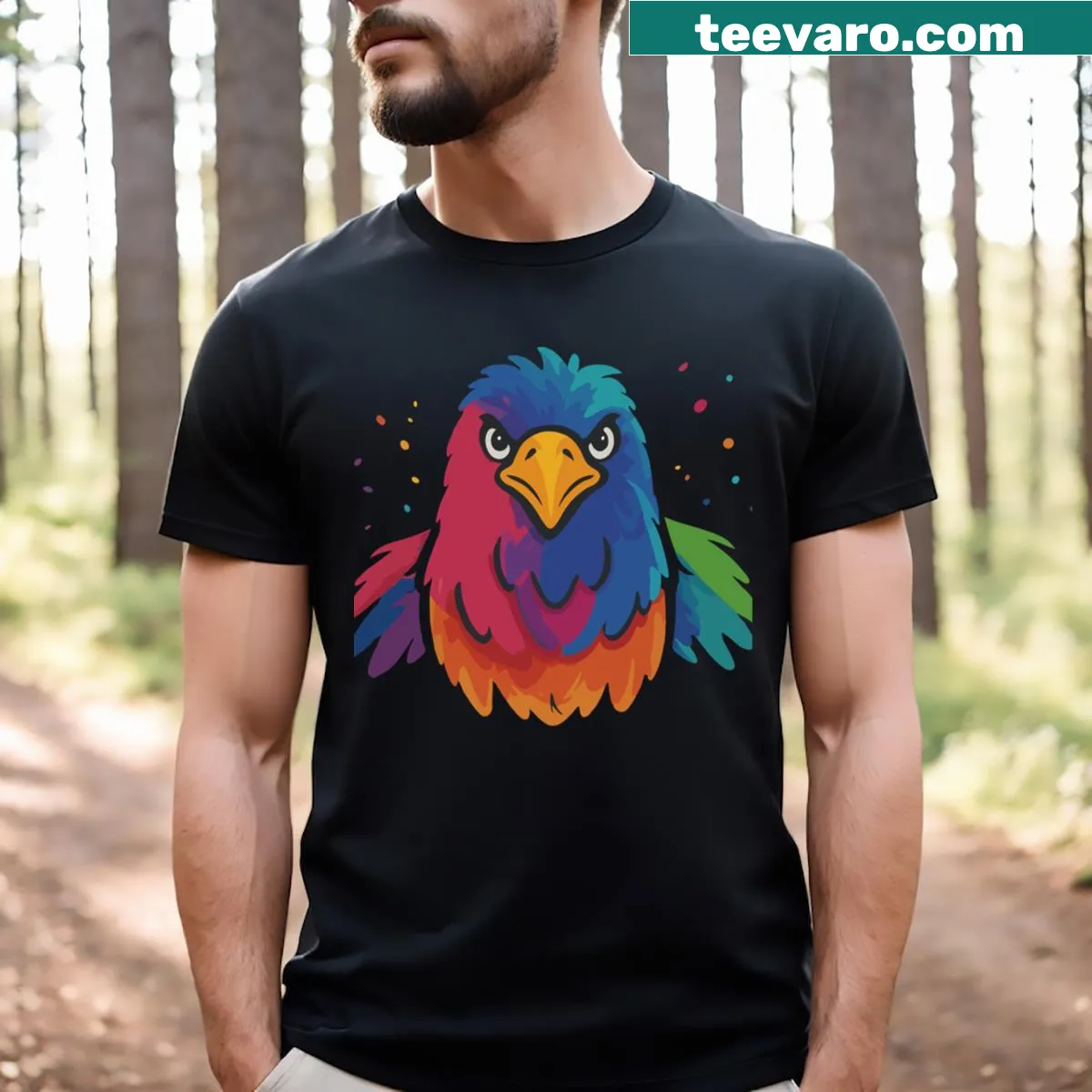 Playful eagle logo on a t-shirt — on a men's t-shirt