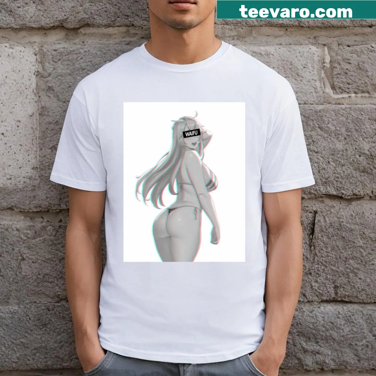 Adorable anime girl graphic on a stylish t-shirt — on a men's t-shirt