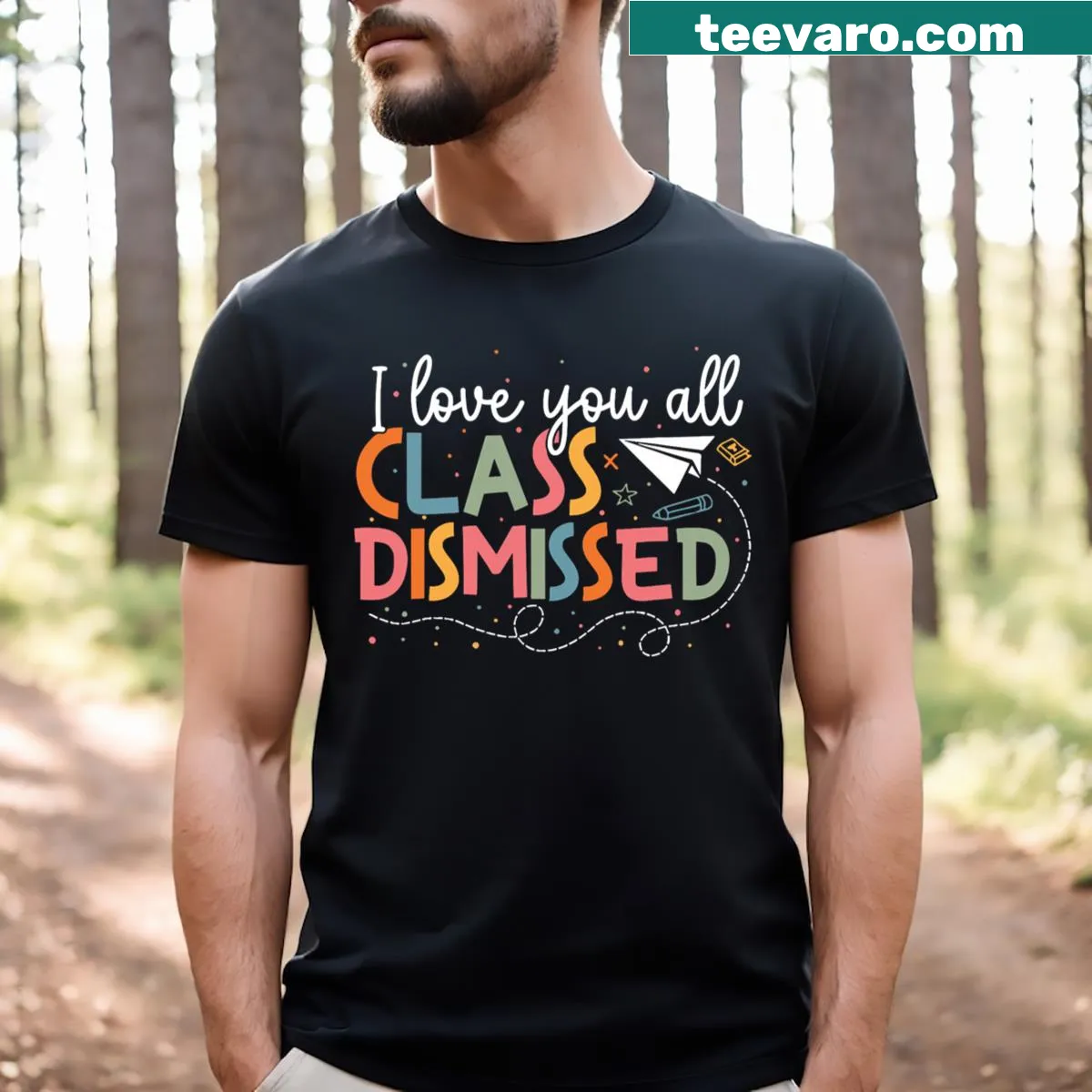 Teacher T-shirt with 'Class Dismissed' celebrating the last day of school — on a men's t-shirt