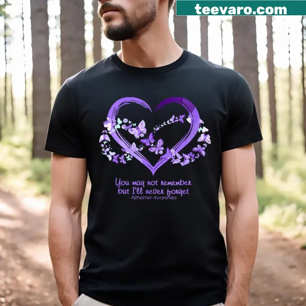 Butterfly graphic T-shirt with 'I Will Remember For You' text