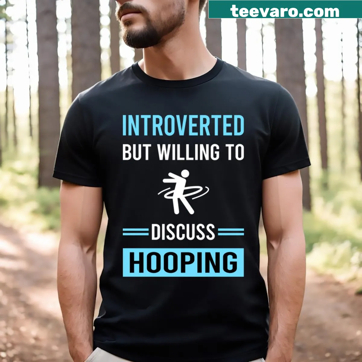 Playful typography design about hooping on a T-shirt — on a men's t-shirt