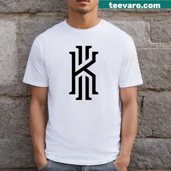 Kyrie Irving logo printed on a T-shirt in bold typography