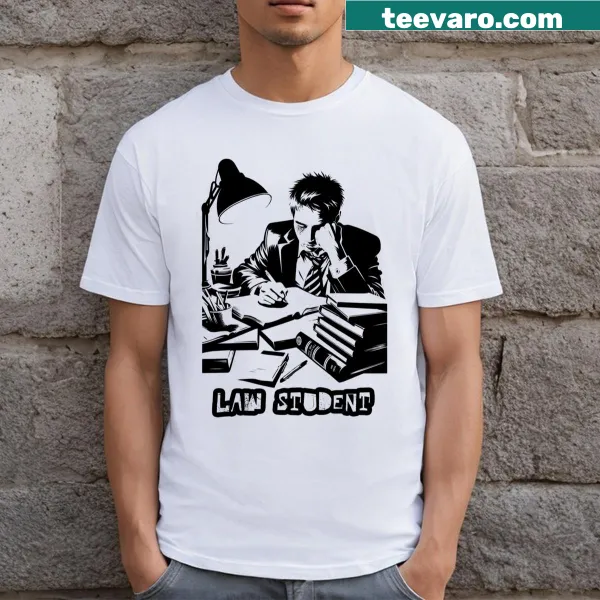 Midnight Law Student t-shirt with bold typography