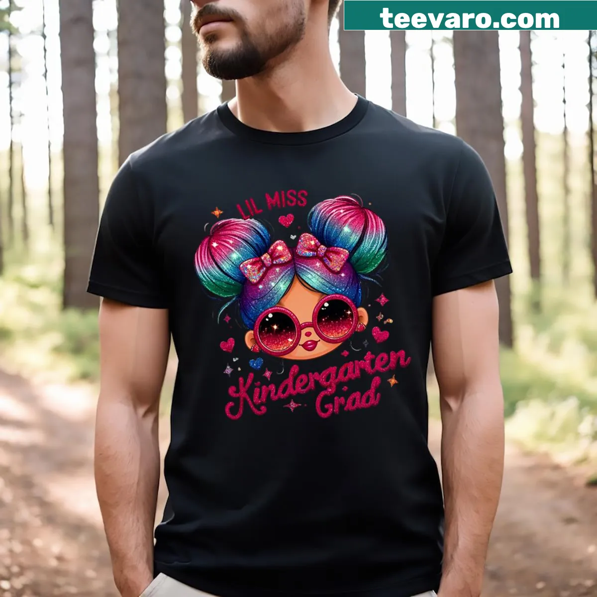 Cute typography on a t-shirt celebrating kindergarten graduation for girls — on a men's t-shirt