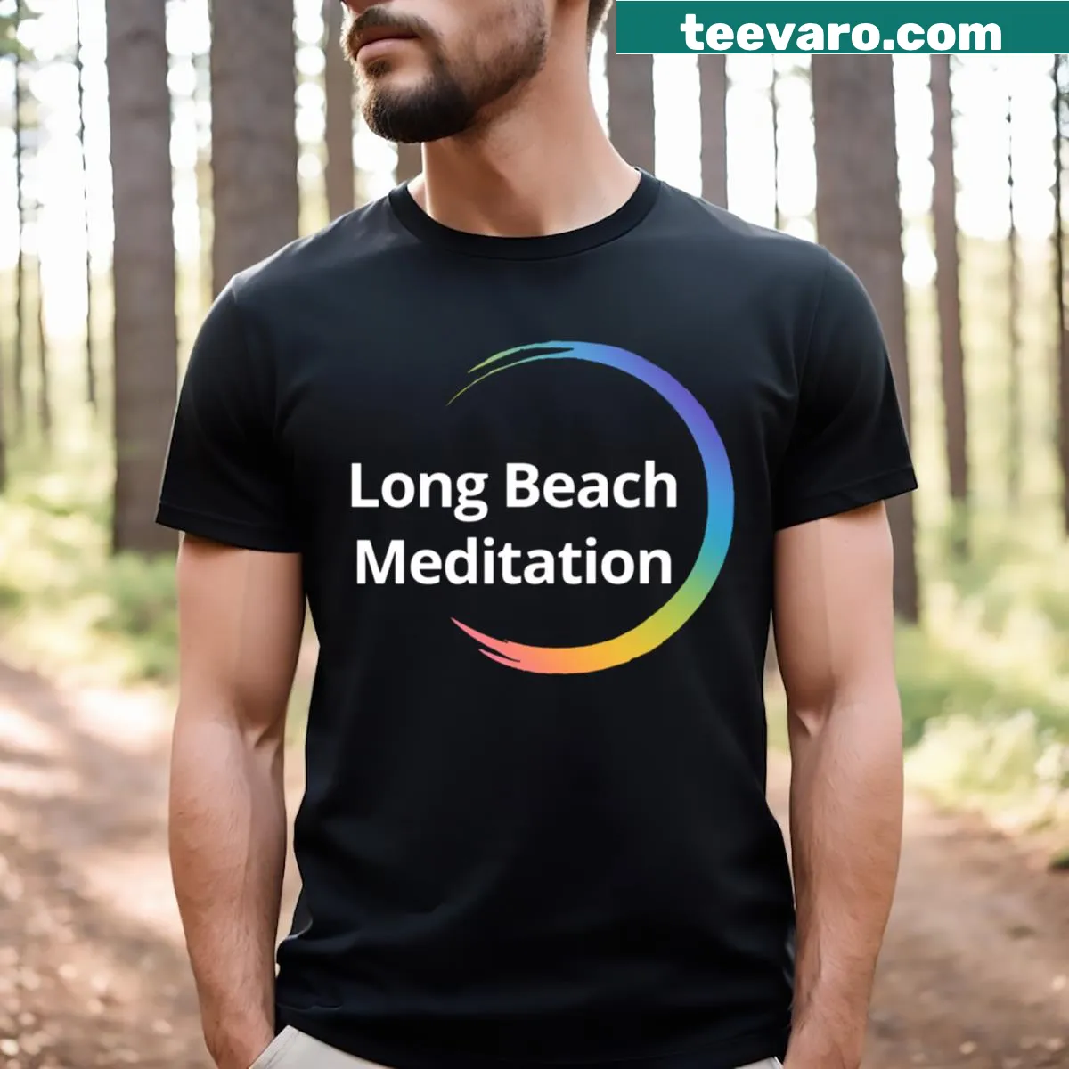 Minimalist white t-shirt featuring a logo design — on a men's t-shirt