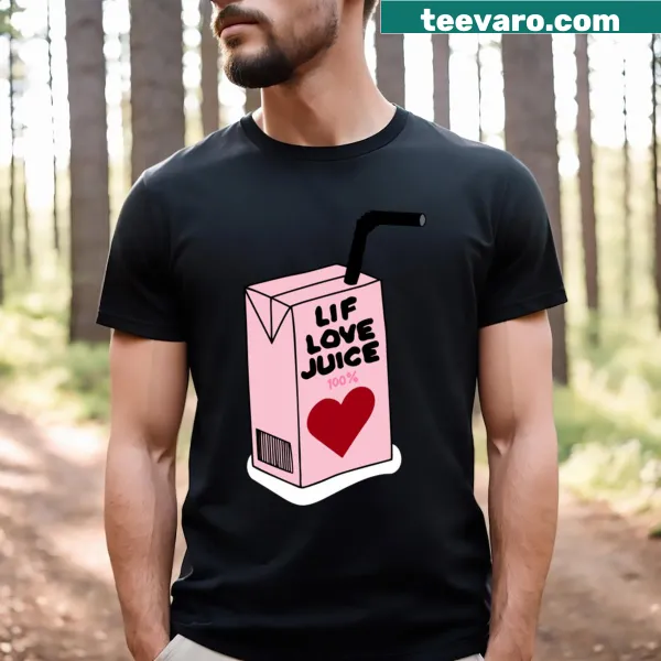 Humorous graphic T-shirt with Love Juice theme
