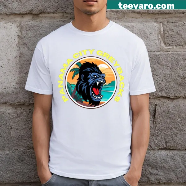 Vintage-style t-shirt featuring a graphic of Panama City Greybacks.