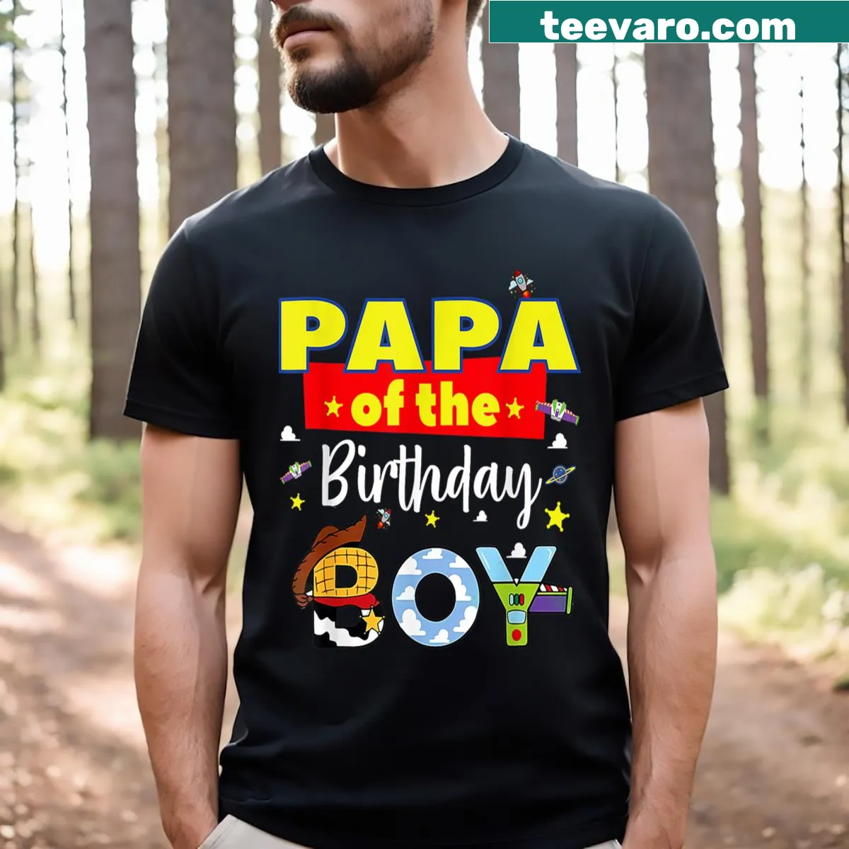 Funny family matching birthday t-shirt for the dad of a birthday boy — on a men's t-shirt