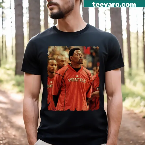 Vintage-style Patrick Ewing t-shirt celebrating his career in Seattle