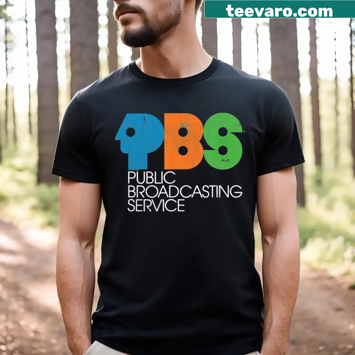 Minimalist t-shirt featuring line-art flowers in red, blue, and green. — on a men's t-shirt