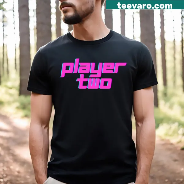 Bold 'Player One' graphic on a t-shirt for gamers