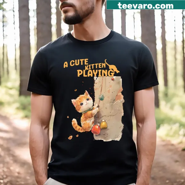 Pixel art kittens on a T-shirt
