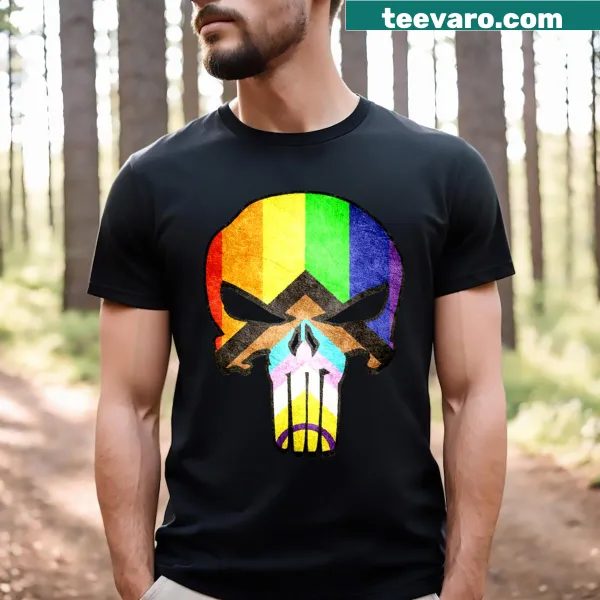 Skull design T-shirt with pride elements