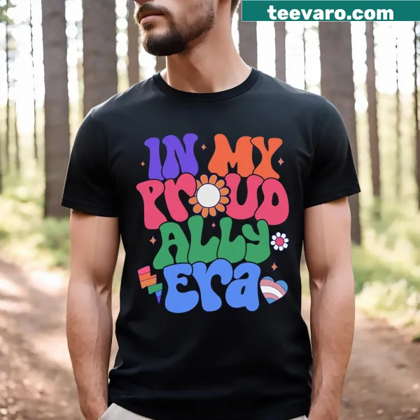 Retro-themed ally support message on a cute t-shirt