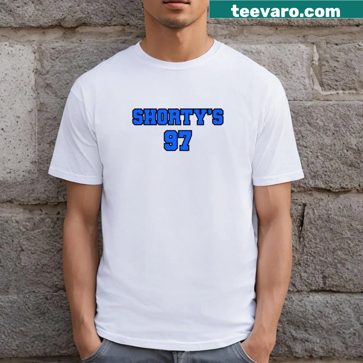 Vintage T-shirt celebrating Shorty's Skateboards with nostalgic graphics — on a men's t-shirt