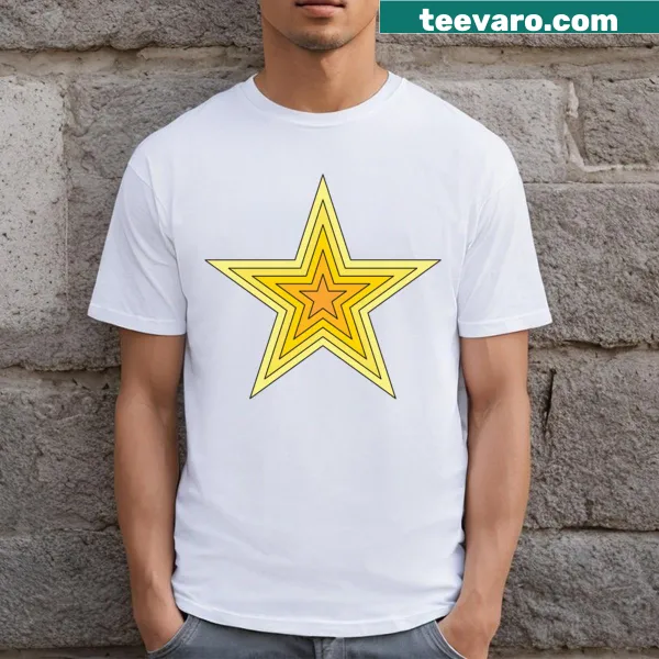 Hand-drawn doodle of stars on a casual t-shirt