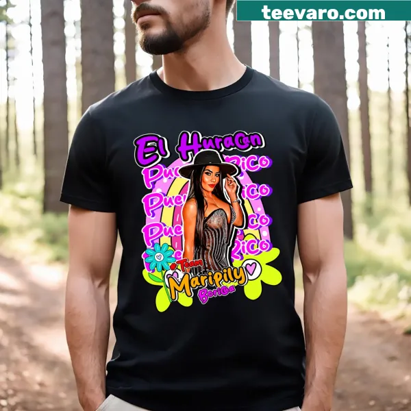 Illustration honoring Boricua heritage on a casual t-shirt