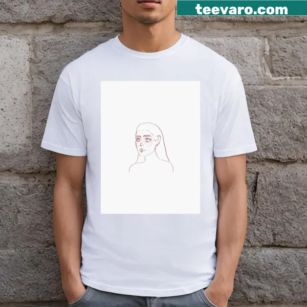 Minimalist abstract typography T-shirt with Testdarkred text