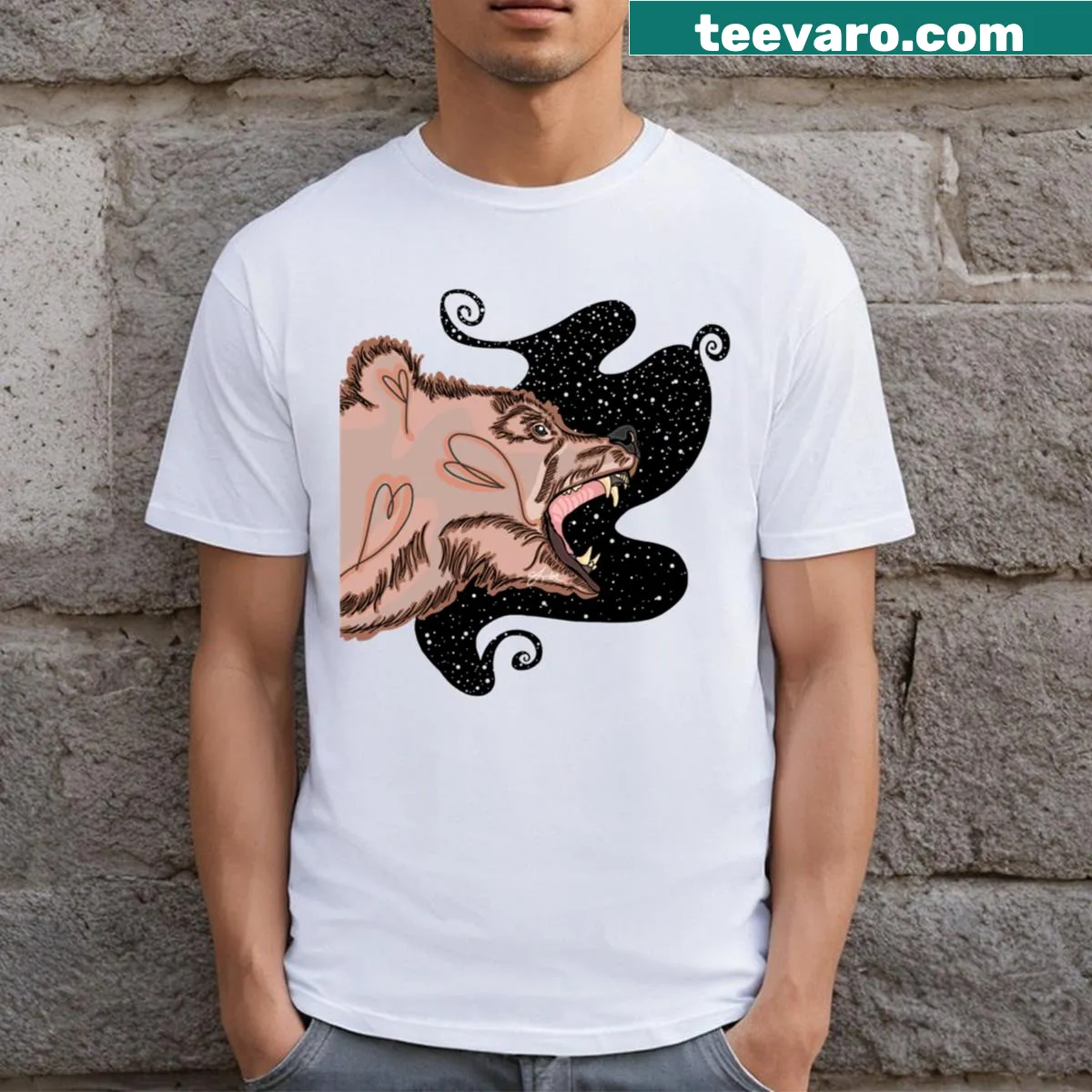 Long T-shirt featuring the word 'Beat' in a minimalist design — on a men's t-shirt
