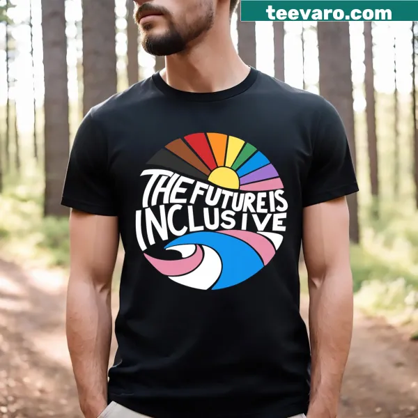 LGBT flag-themed t-shirt with inclusive message