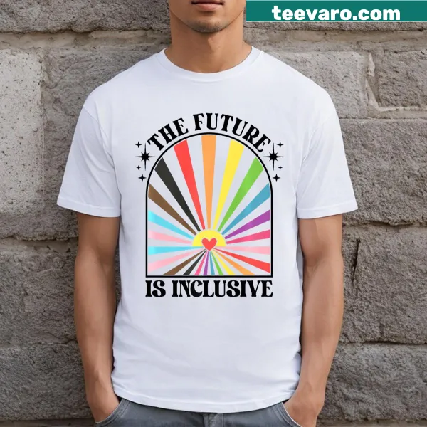 T-shirt featuring a rainbow design supporting the transgender community