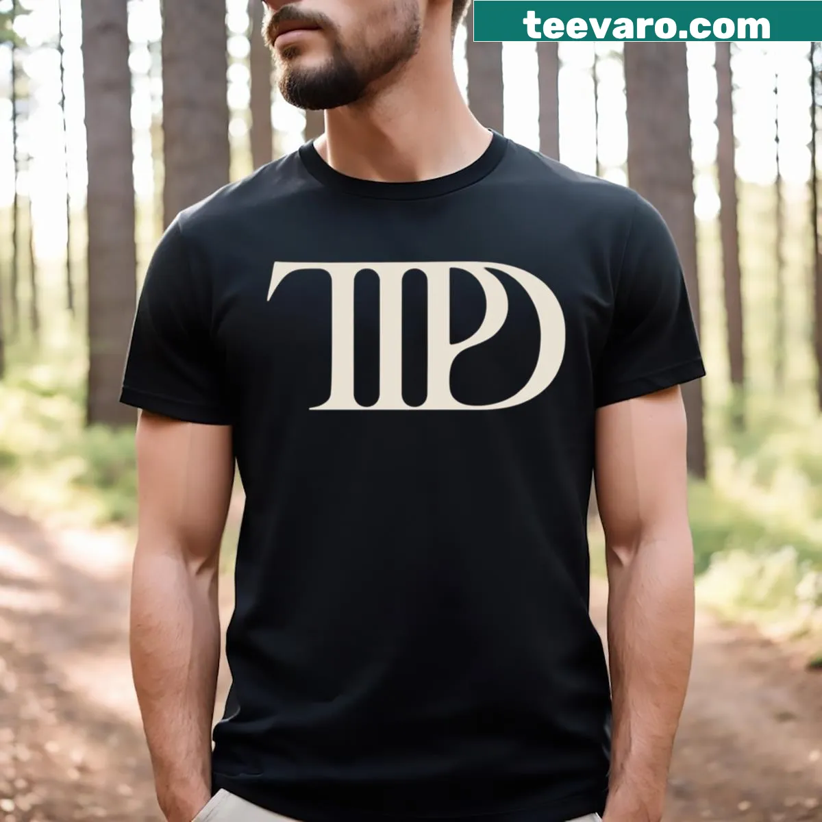 Tortured Poets Department logo printed on a T-shirt — on a men's t-shirt