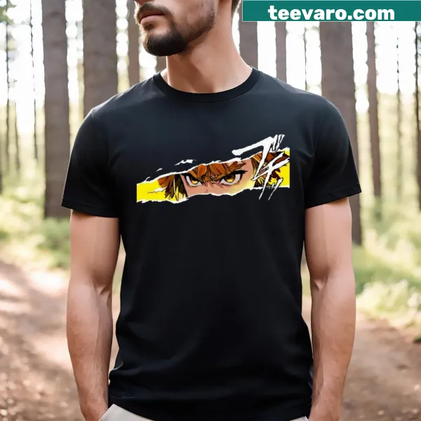 Illustrative T-shirt featuring Zenitsu Agatsuma's Thunderclap and Flash design.
