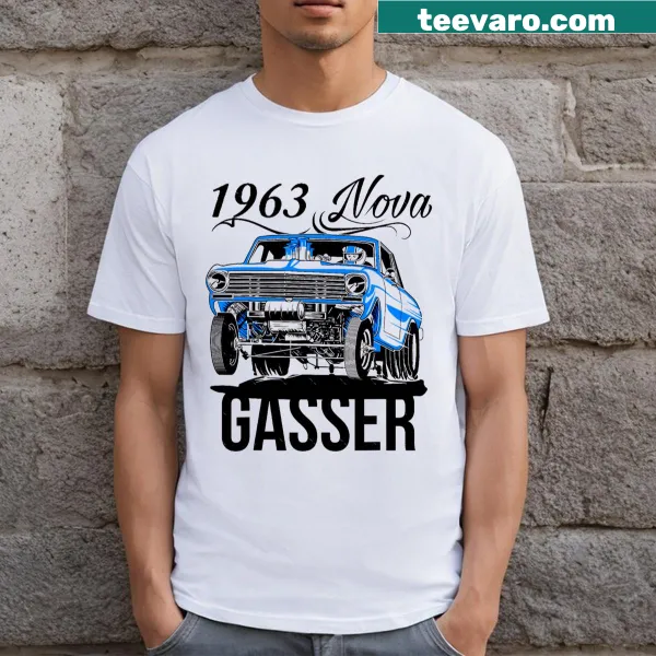 Vintage 1963 Chevy Nova Gasser graphic on a distressed T-shirt