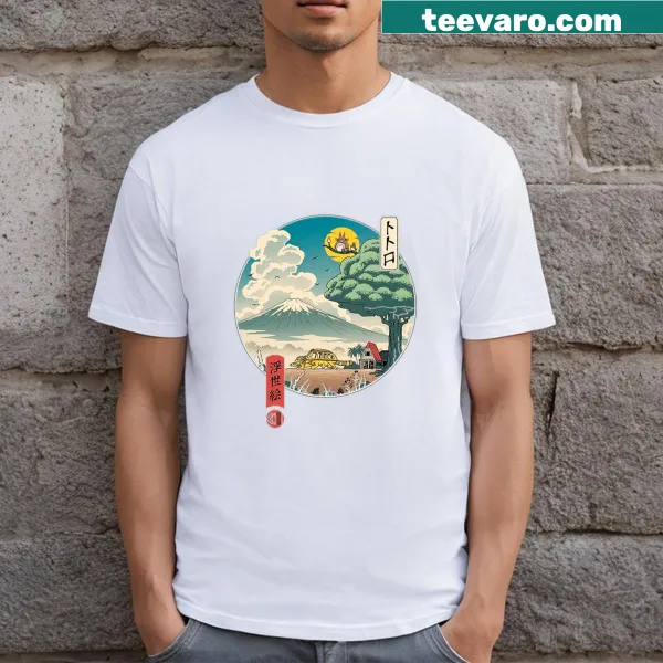 Cartoon cat with a paintbrush design on a t-shirt