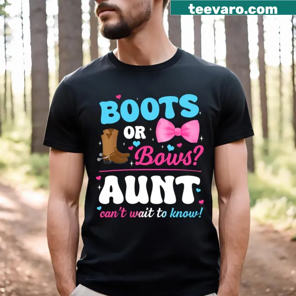Family gender reveal T-shirt for aunts with fun phrase