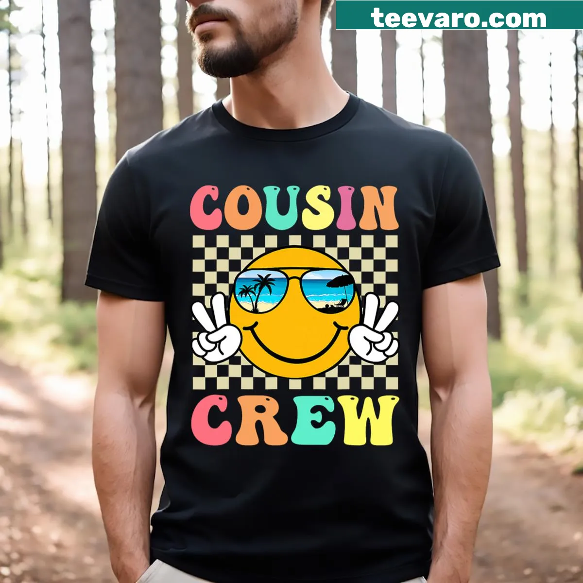 Matching Cousin Crew summer vacation family t-shirt — on a men's t-shirt