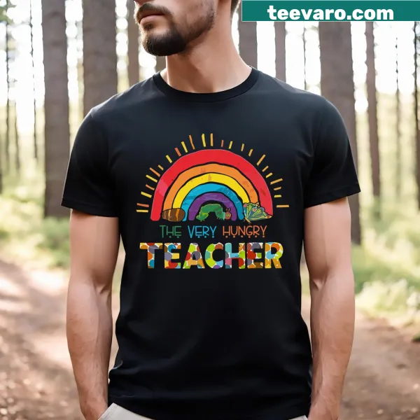 Adorable hungry caterpillar design for a back to school tee