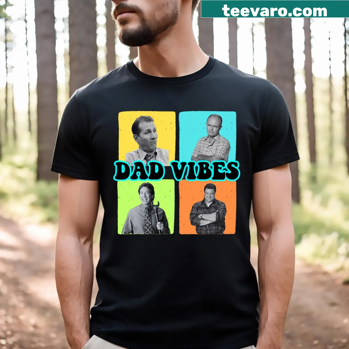 Retro T-shirt for dads with '90's Vibes' text — on a men's t-shirt