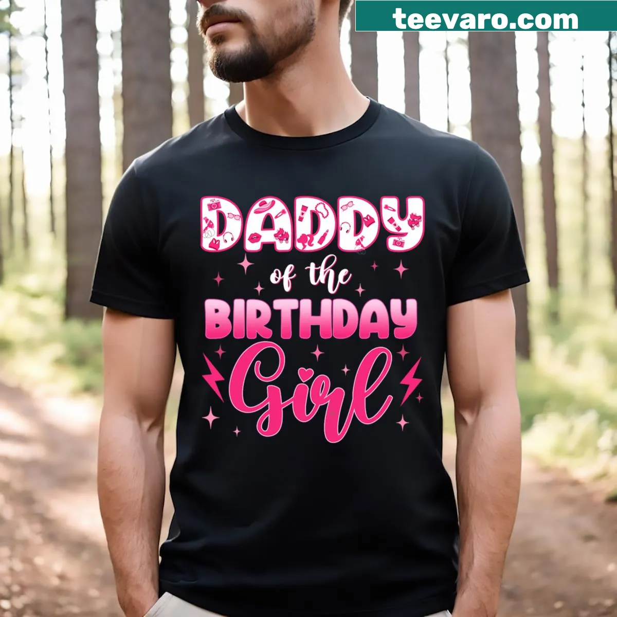 Daddy Of The Birthday Girl t-shirt for party celebrations — on a men's t-shirt