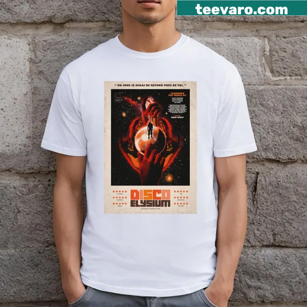 T-shirt with graphic art from Disco Elysium