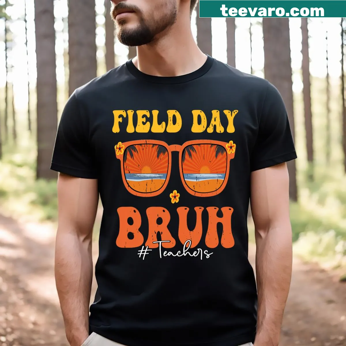 Humorous t-shirt for teachers featuring field day theme — on a men's t-shirt