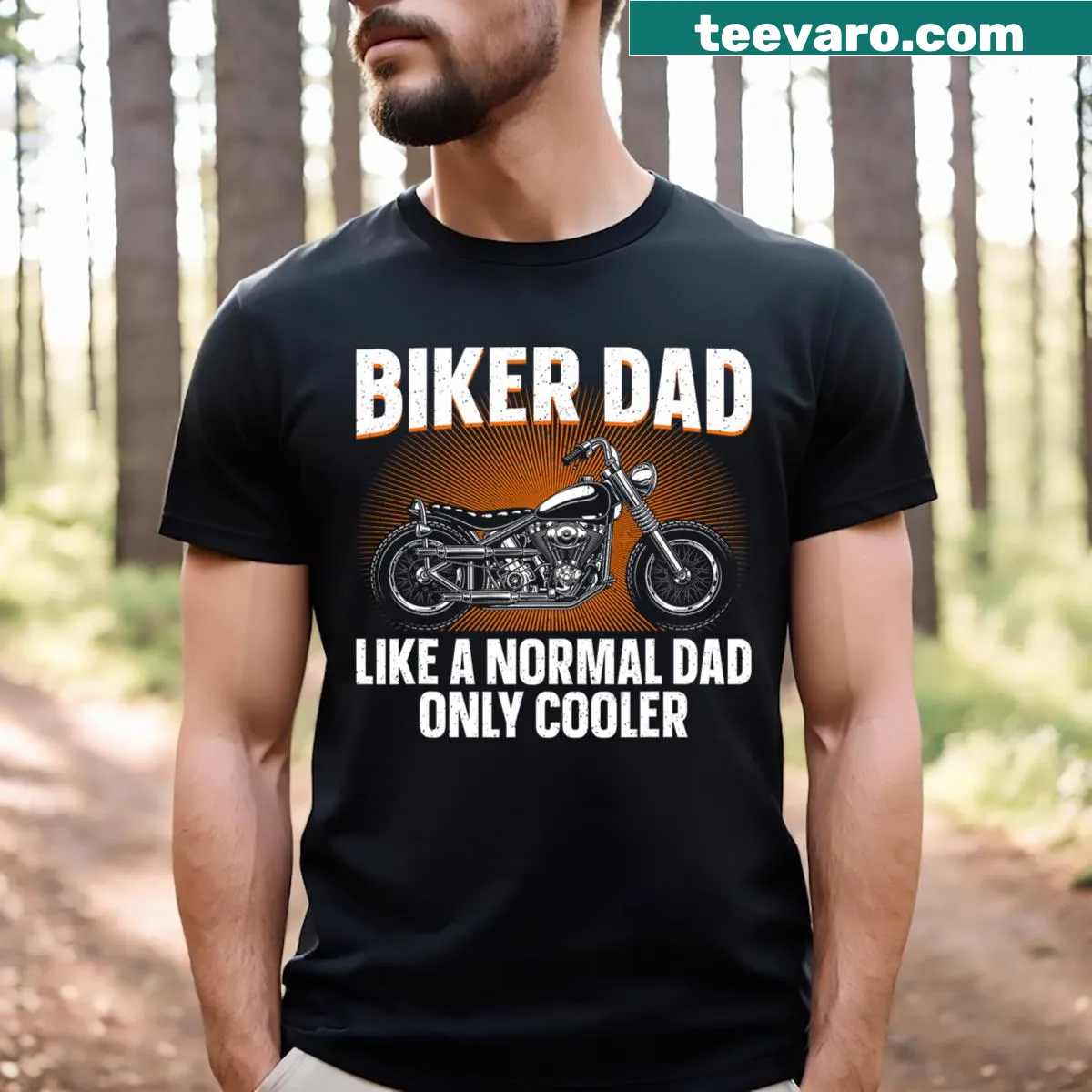 Humorous motorcycle design for dads and grandpas. — on a men's t-shirt