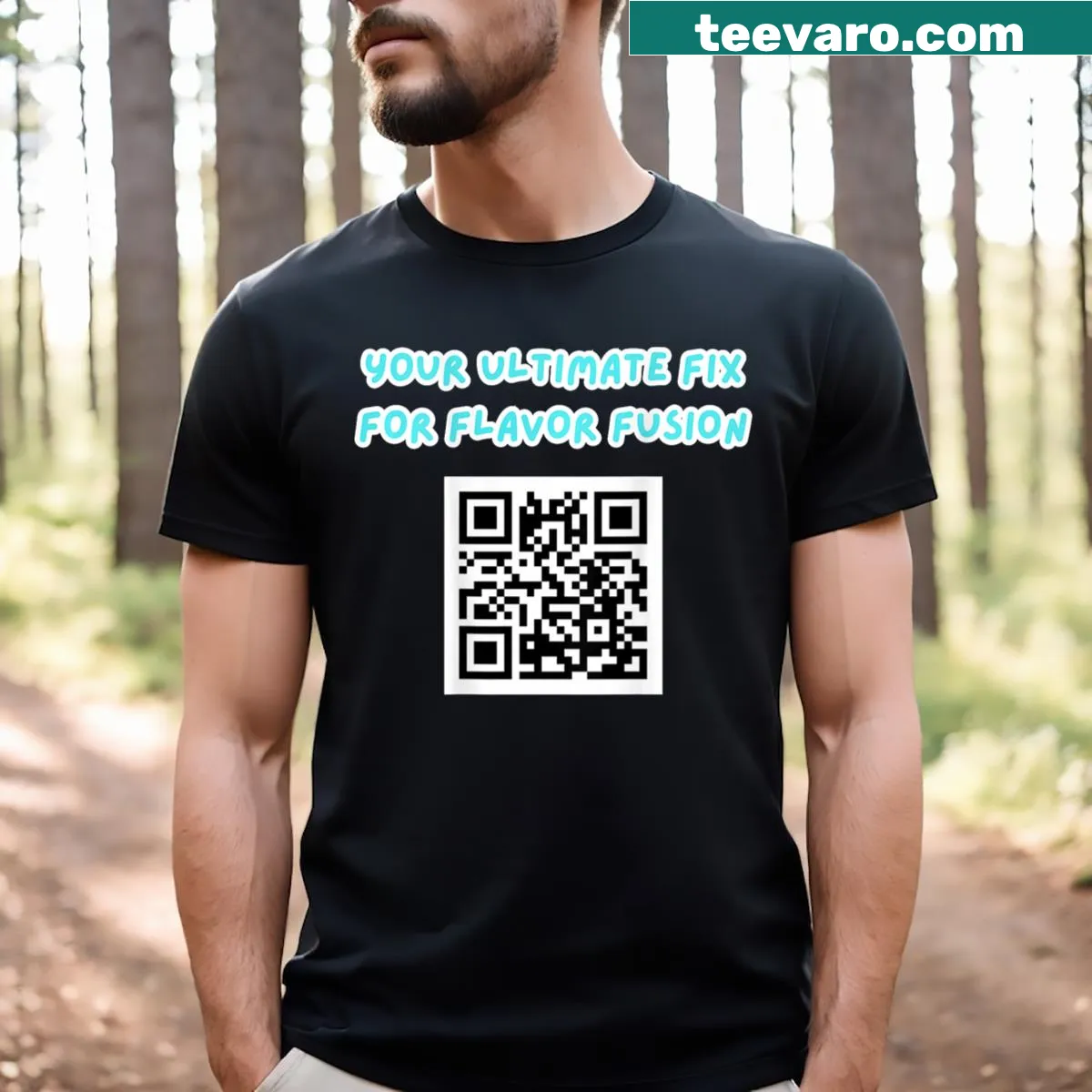 Logo T-shirt featuring a unique design for Fusion Fix — on a men's t-shirt