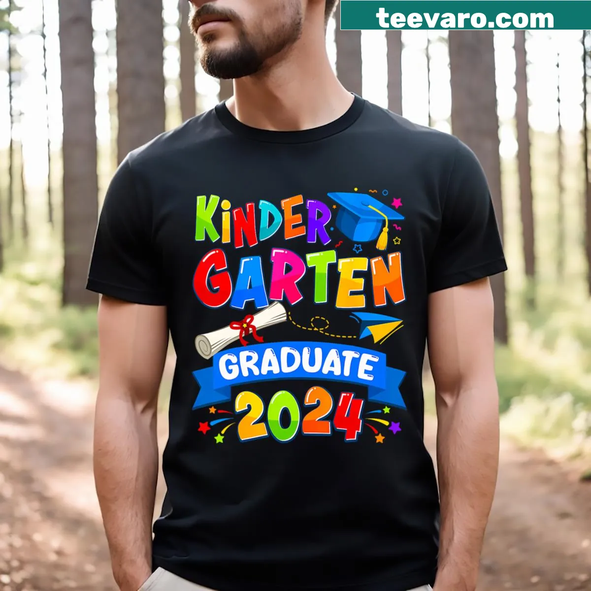 Graduation T-shirt for kids with 'Graduate' text for 2024. — on a men's t-shirt