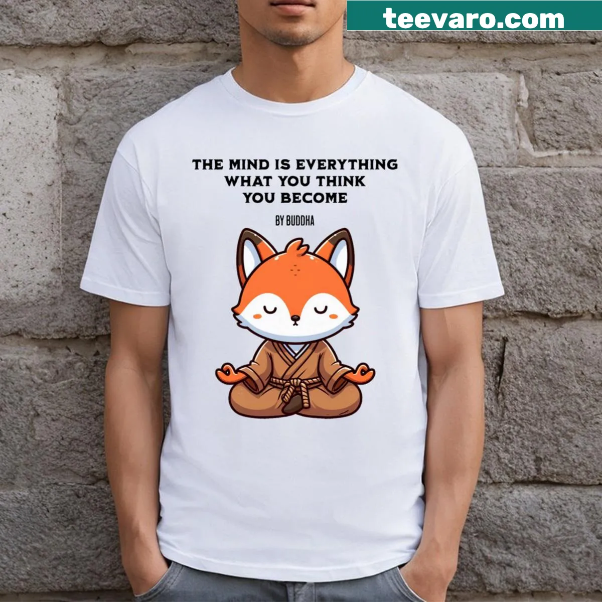 Illustration of a fox with Law Of Attraction message on T-shirt. — on a men's t-shirt