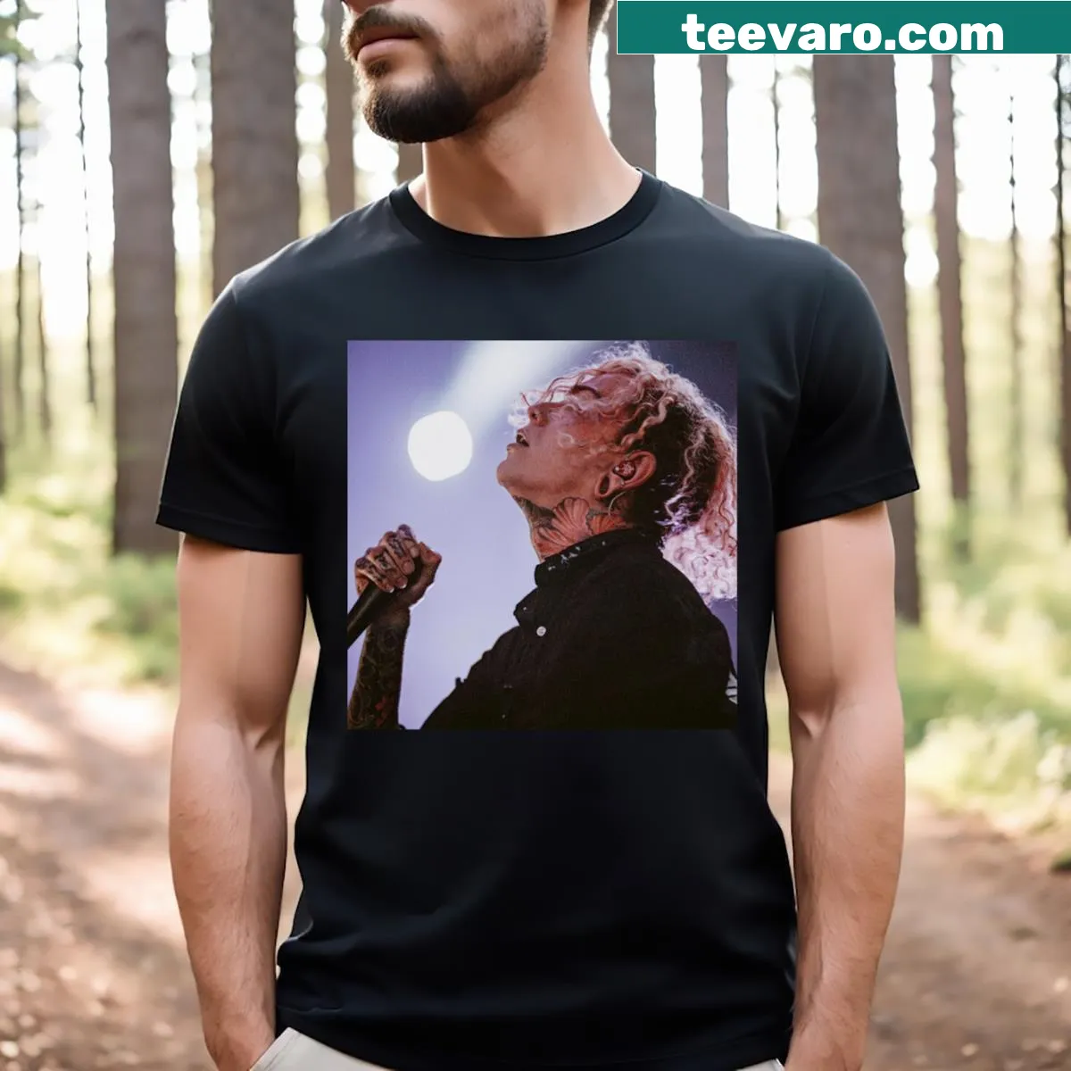 Lorna Shore logo T-shirt reflecting live performance — on a men's t-shirt