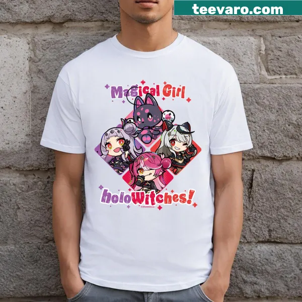 Illustration of 'Magical Girl Holowitches! Shionmarinechloe' on T-shirt