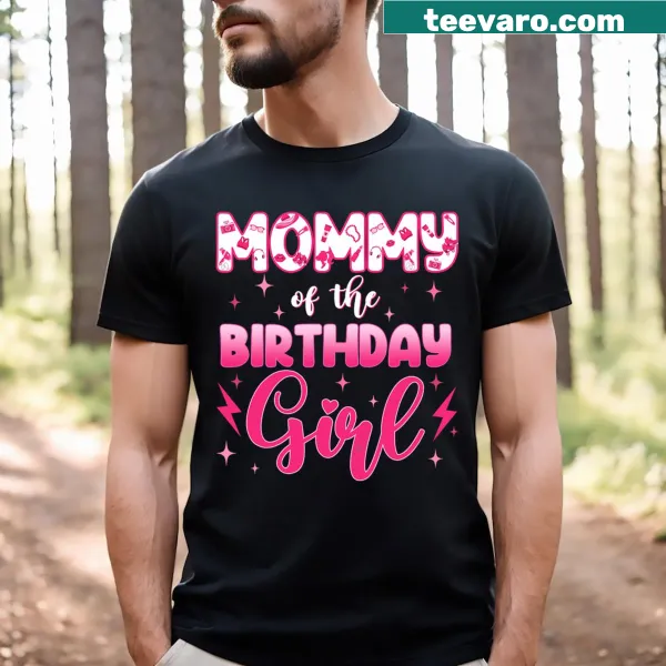 Mommy of the birthday girl t-shirt with doll illustration