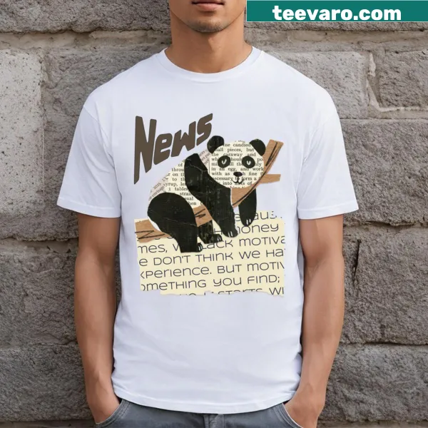 Illustration of a panda sitting on a tree branch